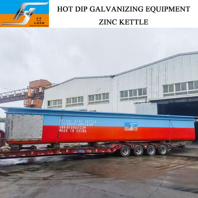 50mm/60mm Ketel Seng Ketel dengan kecepatan tinggi pulsa ditembakkan pembakar dan bundar bawah bulat sudut untuk Hot Dip Galvanizing